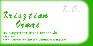 krisztian ormai business card